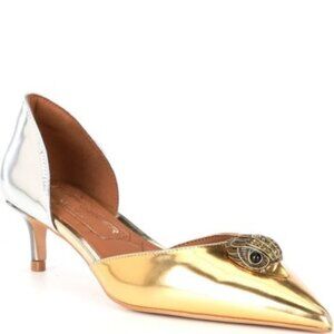 Kurt Geiger London Belgravia Two Toned Mirror Metallic Leather Dorsay Heels